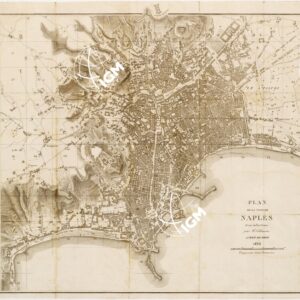 PLAN DE LA VILLE DE NAPLES ET SES INDICATIONS PAR MR. LE CHANOINE ANDRE DE JORIO. NAPLES DE L'IMPRIMERIE ET PAPETERIE DU FIBRENE. (Napoli)
