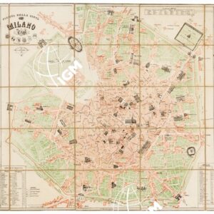 PIANTA DELLA CITTA' DI MILANO PRESSO L'EDITORE LITOGRAFO A. VALLARDI