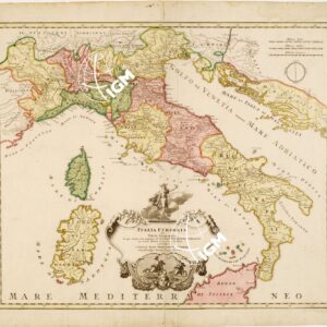 ITALIA CURSORIA SEU TABULA GEOGRAPHICA IN QUA OMNES VIAE ANGARIAE ET STATIONES VEREDARIORUM ORDINARIE, PER TOTAM ITALIAM CURSORIBUS CONSTITUTAE EXHIBENTUR A JOANNE BAPT.
