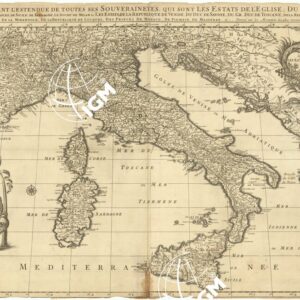 L'ITALIE DISTINGUEE SUIVANT L'ESTENDUE DE TOUS LES ESTATS, ROYAUMES... (ITALIA)