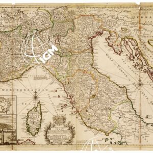 A NEW MAP OF THE UPPER PART OF ITALY, BY H. MOLL GEOGRAPHER  - (Italia)