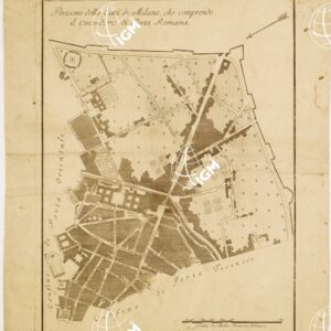 PIANTA DELLA CITTA' DI MILANO DIVISA IN CIRCONDARI. - Foglio 1 - Porzione della Città di Milano che comprende il Circondario di Porta Romana
