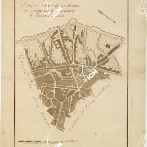 PIANTA DELLA CITTA' DI MILANO DIVISA IN CIRCONDARI. - Foglio 2 - Porzione della Città di Milano che comprende il Circondario di Porta Ticinese