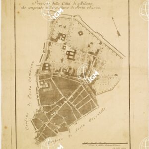 PIANTA DELLA CITTA' DI MILANO DIVISA IN CIRCONDARI. - Foglio 3 - Porzione della Città di Milano che comprende il Circondario di Porta Nuova