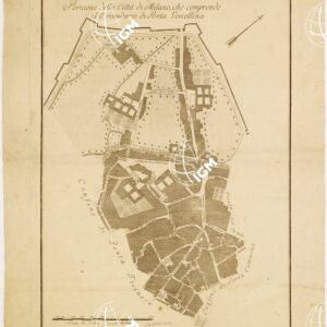 PIANTA DELLA CITTA' DI MILANO DIVISA IN CIRCONDARI - Foglio 5 - Porzione della Città di Milano che comprende il Circondario di Porta Vercellina