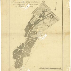 PIANTA DELLA CITTA' DI MILANO DIVISA IN CIRCONDARI.- Foglio 6 - Porzione della Città di Milano che comprende il Circondario di Porta Comasina