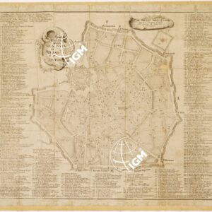 PIANTA DELLA GRAN CITTA' DI MILANO E SUO CASTELLO. IN MILANO MDCCXXXVII APPRESSO GIUSEPPE CAIROLO CON LICENZA DE SUPERIORI & PRIVILEGIO.