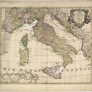 L'ITALIE DRESSEE SUR LES OBSERVATIONS DE M. DE L'ACCADEMIE ROYALE DES SCIENCES, SUR CELLES DU R. P. RICCIOLI DE LE COMPAGNIE DE JESUS, ECC., PAR G. DE L'ISLE, GEOGRAPHE IN AMSTERDAM CHEZ R. ET I. OTTENS. (Italia)
