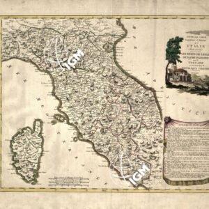 NOUVELLE CARTE GEOGRAPHIQUE ET HISTORIQUE DE L'ITALIE - LES ETATS DE L'EGLISE, DE PARME-PLAISANCE AVEC LA TOSCANE ET UNE PARTIE DE LA REPUBLIQUE CISALPINE - FOGLIO 2