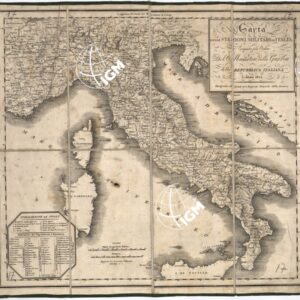 CARTA DELLE STAZIONI MILITARI IN ITALIA ESEGUITA PER ORDINE DEL MINISTERO DELLA GUERRA DELLA REPUBBLICA ITALIANA. DISEGNATA ED INCISA NEL DEPOSITO GENERALE DELLA GUERRA.