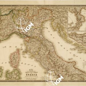 CARTA STATISTICA E POSTALE DELL'ITALIA DISEGNATA ED INCISA DA S. STUCCHI. TORINO. PRESSO GIO. BATTA MAGGI NEGOZIANTE DI STAMPE DI S. M. IL RE CARLO ALBERTO.