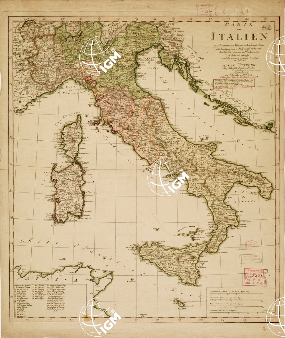KARTE VON ITALIEN NACH... Carta d'Italia derivata...