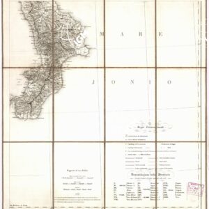 CARTA DELLA PROVINCIE MERIDIONALI D'ITALIA INDICANTE LE TAPPE MILITARI ED I RILIEVI POSTALI COSTRUTTA NEL R.LE OFFICIO TOPOGRAFICO DI NAPOLI SUI MIGLIORI ELEMENTI GEODETICI E TOPOGRAFICI - Foglio 4