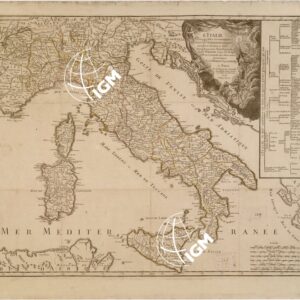 L'ITALIE ET SES ISLES CIRCONVOISINES SICILE SARDAIGNE CORSE EXACTEMENT DIVISEES EN LEURS ETATS, ROYAUMES, REPUBLIQUES, ECC. PAR LE SR. SANSON GEOGR. ORD. DU ROY