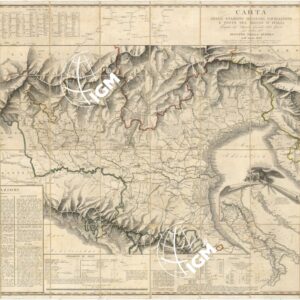 CARTA DELLE STAZIONI MILITARI, NAVIGAZIONE E POSTE DEL REGNO D'ITALIA ESEGUITA NEL DEPOSITO GENERALE DELLA GUERRA PER ORDINE DEL MINISTERO DELLA GUERRA NELL'ANNO 1808.