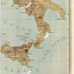 CARTA FISICA D'ITALIA PUBBLICATA DALL'ISTITUTO CARTOGRAFICO ITALIANO COL PATROCINIO DEL COMUNE DI ROMA MDCCCLXXXIX.  - Foglio 4