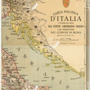 CARTA POLITICA D'ITALIA PUBBLICATA DALL'ISTITUTO CARTOGRAFICO ITALIANO COL PATROCINIO DEL COMUNE DI ROMA MDCCCXCIX.  - Foglio 2