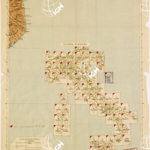 CARTA D'ITALIA DEL TOURING CLUB ITALIANO PUBBLICAZIONE DIRETTA DA L.V. BERTARELLI - Foglio 53 - Badolato - Quadro d'unione.