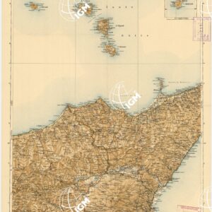 CARTA D'ITALIA DEL TOURING CLUB ITALIANO PUBBLICAZIONE DIRETTA DA L.V. BERTARELLI - Foglio 51 - Etna.
