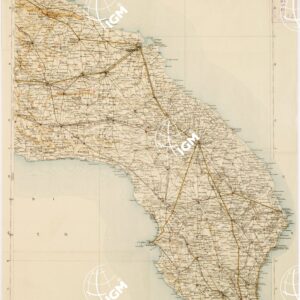 CARTA D'ITALIA DEL TOURING CLUB ITALIANO PUBBLICAZIONE DIRETTA DA L.V. BERTARELLI - Foglio 44 - Lecce.