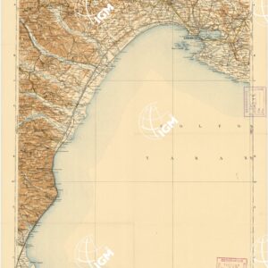 CARTA D'ITALIA DEL TOURING CLUB ITALIANO PUBBLICAZIONE DIRETTA DA L.V. BERTARELLI. - Foglio 43 - Taranto.