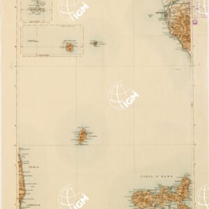 CARTA D'ITALIA DEL TOURING CLUB ITALIANO PUBBLICAZIONE DIRETTA DA L.V. BERTARELLI - Foglio 21 - Livorno.