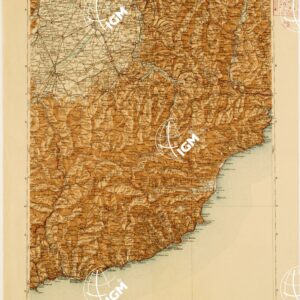 CARTA D'ITALIA DEL TOURING CLUB ITALIANO PUBBLICAZIONE DIRETTA DA L.V. BERTARELLI - Foglio 15 - Cuneo - Imperia.