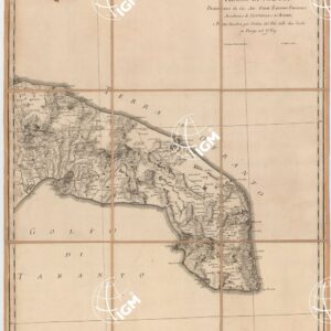 CARTA GEOGRAFICA DELLA SICILIA PRIMA O SIA REGNO DI NAPOLI