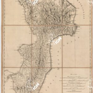 CARTA GEOGRAFICA DELLA SICILIA PRIMA O SIA REGNO DI NAPOLI