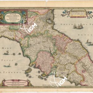 QUATTRO CARTE DELL'ITALIA DELL'ATLANTE DI JUDOCUS HONDIUS. STATO DELLA CHIESA DOMINIUM ECCLESIASTICUM IN ITALIA - Tavola 2