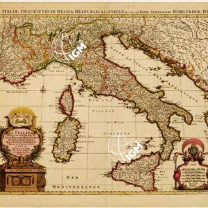 L'ITALIE DISTINGUEE SUIVANT TOUS LES ESTATS ROYAUME, REPUBLIQUES, DUCHES ET PRINCIPAUTES QUI LA PARTAGENTS PRESENTEMENT, ECC.