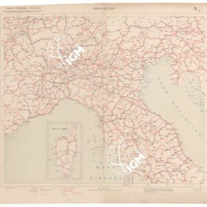 CARTA ITINERARIA SPECIALE D'ITALIA CON Tavola POLIOMETRICA - Foglio 1 - Roma-Milano