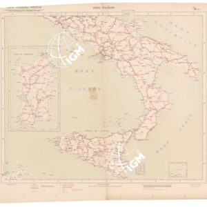 CARTA ITINERARIA SPECIALE D'ITALIA CON Tavola POLIOMETRICA - Foglio 2 - Roma-Palermo