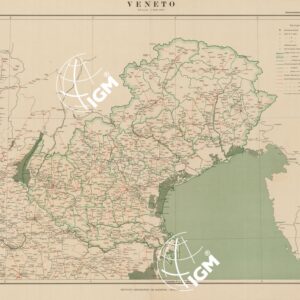 CARTA DIMOSTRATIVA DELLE COMUNICAZIONI POSTALI DEL REGNO D'ITALIA - Veneto