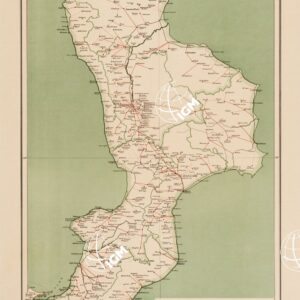 CARTA DIMOSTRATIVA DELLE COMUNICAZIONI POSTALI DEL REGNO D'ITALIA - Calabria