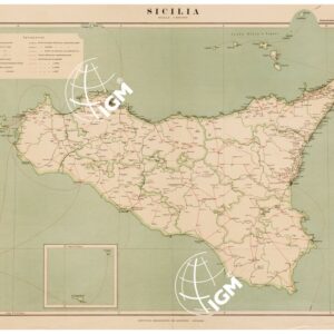 CARTA DIMOSTRATIVA DELLE COMUNICAZIONI POSTALI DEL REGNO D'ITALIA - Sicilia