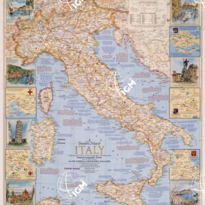 A TRAVELER'S MAP OF ITALY COMPILED AND DRAWN IN THA CARTOGRAPHIC DIVISION OF THE NATIONAL GEOGRAPHIC SOCIETY FOR THE NATIONAL GEOGRAPHIC MAGAZINE.
