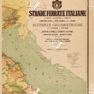 STRADE FERRATE ITALIANE IN ESERCIZIO IN COSTRUZIONE ED IN PROGETTO CON INDICAZIONE A COLORI DELLE DIVERSE PROVINCIE E DI TUTTE LE STAZIONI - Foglio 2