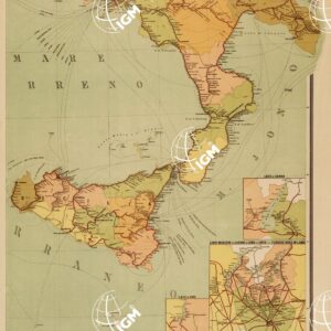 STRADE FERRATE ITALIANE IN ESERCIZIO IN COSTRUZIONE ED IN PROGETTO CON INDICAZIONE A COLORI DELLE DIVERSE PROVINCIE E DI TUTTE LE STAZIONI - Foglio 4