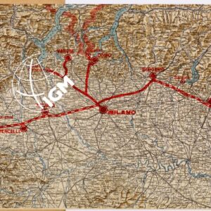 CARTA DIMOSTRATIVA DELL'AUTOSTRADA PEDEMONTANA ITALIANA DA TORINO A TRIESTE