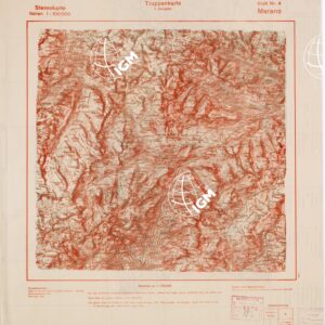 TRUPPENKARTE - STEREOKARTE - (CARTA STEREOSCOPICA PER USO MILITARE) - Foglio 4 - Merano