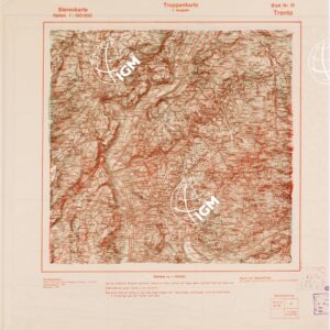 TRUPPENKARTE - STEREOKARTE - (CARTA STEREOSCOPICA PER USO MILITARE) - Foglio 21 - Trento