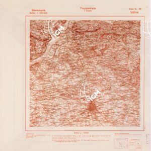 TRUPPENKARTE - STEREOKARTE - (CARTA STEREOSCOPICA PER USO MILITARE) - Foglio 25 - Udine