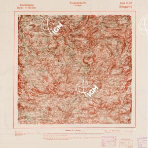 TRUPPENKARTE - STEREOKARTE - (CARTA STEREOSCOPICA PER USO MILITARE) - Foglio 33 - Bergamo