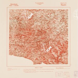 TRUPPENKARTE - STEREOKARTE - (CARTA STEREOSCOPICA PER USO MILITARE) - Foglio 83 - Rapallo