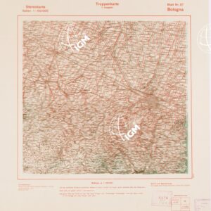 TRUPPENKARTE - STEREOKARTE - (CARTA STEREOSCOPICA PER USO MILITARE) - Foglio 87 - Bologna