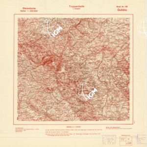 TRUPPENKARTE - STEREOKARTE - (CARTA STEREOSCOPICA PER USO MILITARE) - Foglio 116 - Gubbio