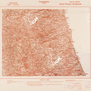 TRUPPENKARTE - STEREOKARTE - (CARTA STEREOSCOPICA PER USO MILITARE) - Foglio 133-134 - Ascoli Piceno-Giulianova