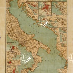 LA GUERRA NELL'ADRIATICO CARTA DIMOSTRATIVA DELL´ADRIATICO, ADIACENZE E PORTI PRINCIPALI PUBBLICATA DALL'ISTITUTO GEOGRAFICO DE AGOSTINI DI NOVARA