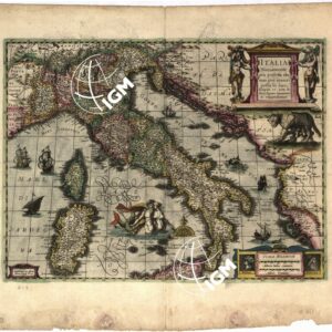 QUATTRO CARTE DELL'ITALIA DELL'ATLANTE DI JODOCUS HONDIUS. ITALIA NUOVAMENTE PIU' PERFETTA CHE MAI. Tavola 3